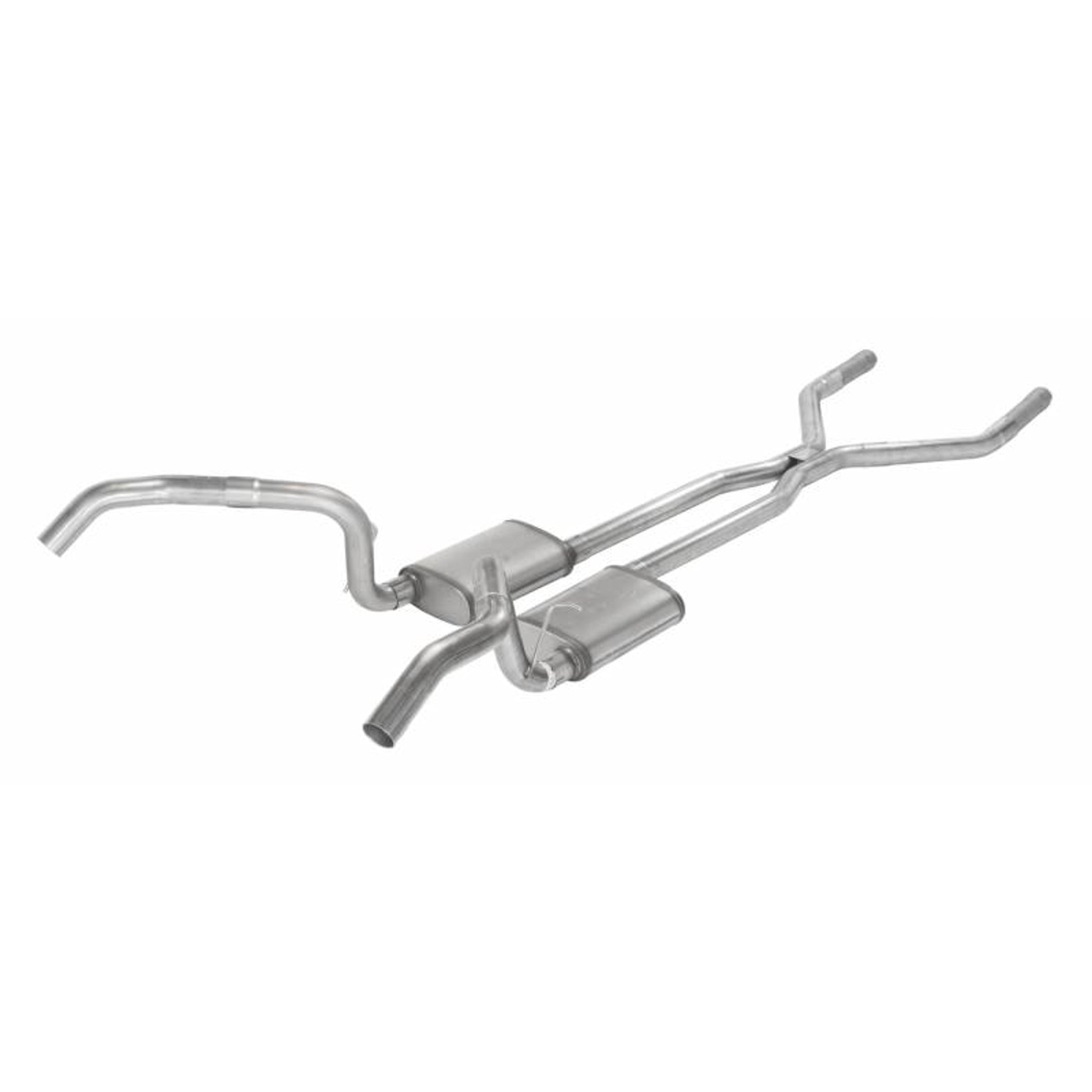Pypes Performance Exhaust H-Bomb Street Pro Exhaust System - Crossmember Back - 2-1/2" Diameter - Dual Rear Exit - Stainless