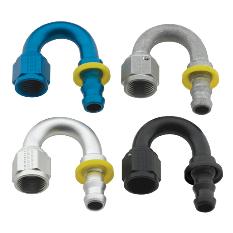 Fragola Series 8000 Push-Lite 180 Race Hose End - Black -10 AN