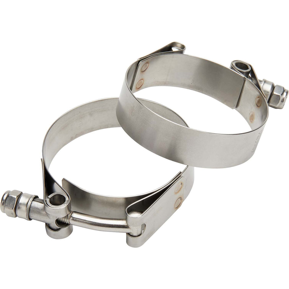 Allstar Performance T-Bolt Hose Clamp - 3/4 in Wide - 3-1/4 to 3-5/8 in Range - Stainless (Pair)