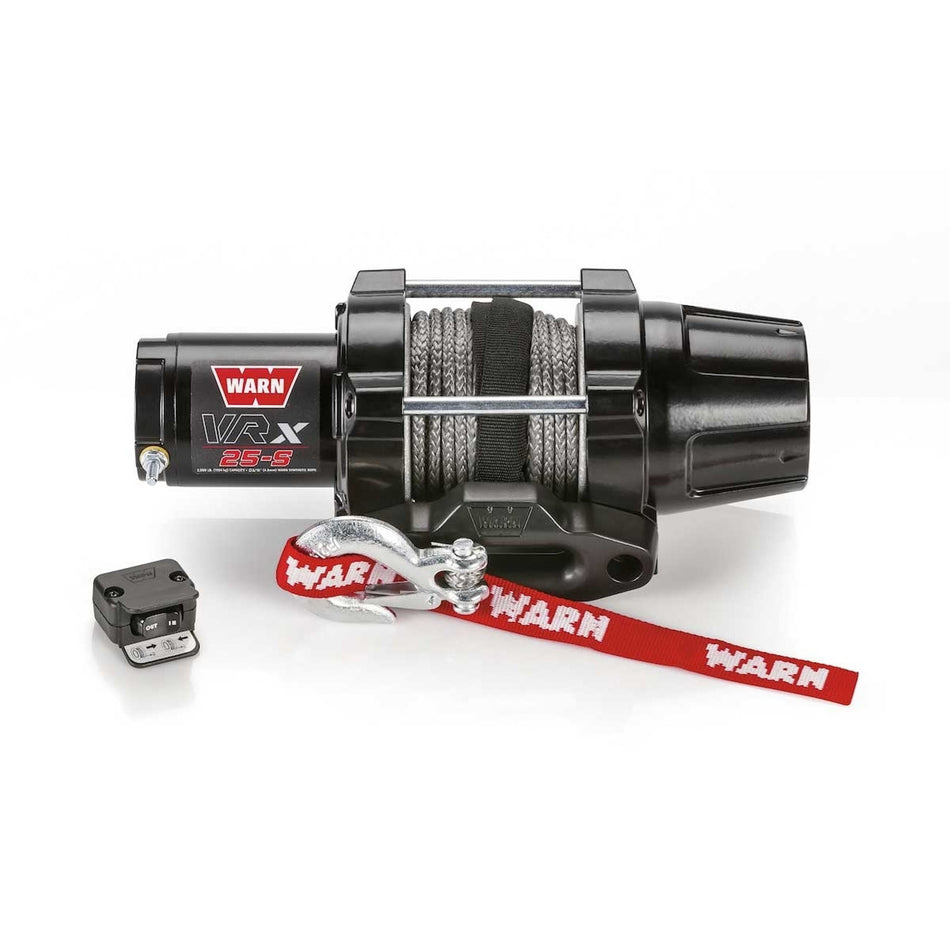 Warn VRX 25-S Winch - 2500 lb Capacity - Hawse Fairlead - Handlebar Switch - 3/16 in x 50 ft Synthetic Rope - 12V