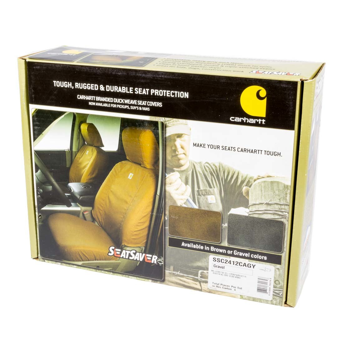 CoverCraft Carhartt SeatSaver Front Row Seat Cover - Hook and Loop Attachment