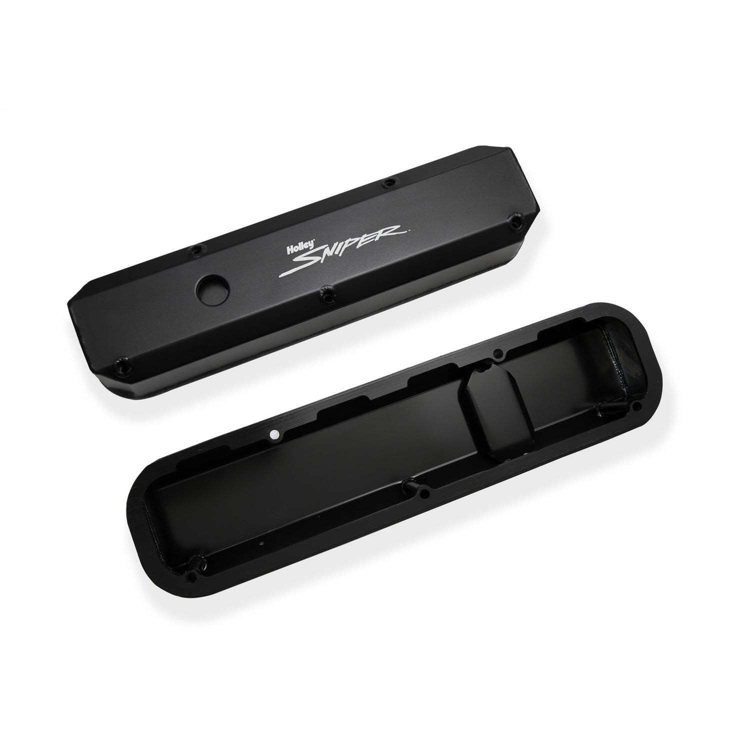 Sniper Fabricated Aluminum Valve Cover - Chrysler Small Block - Black Finish