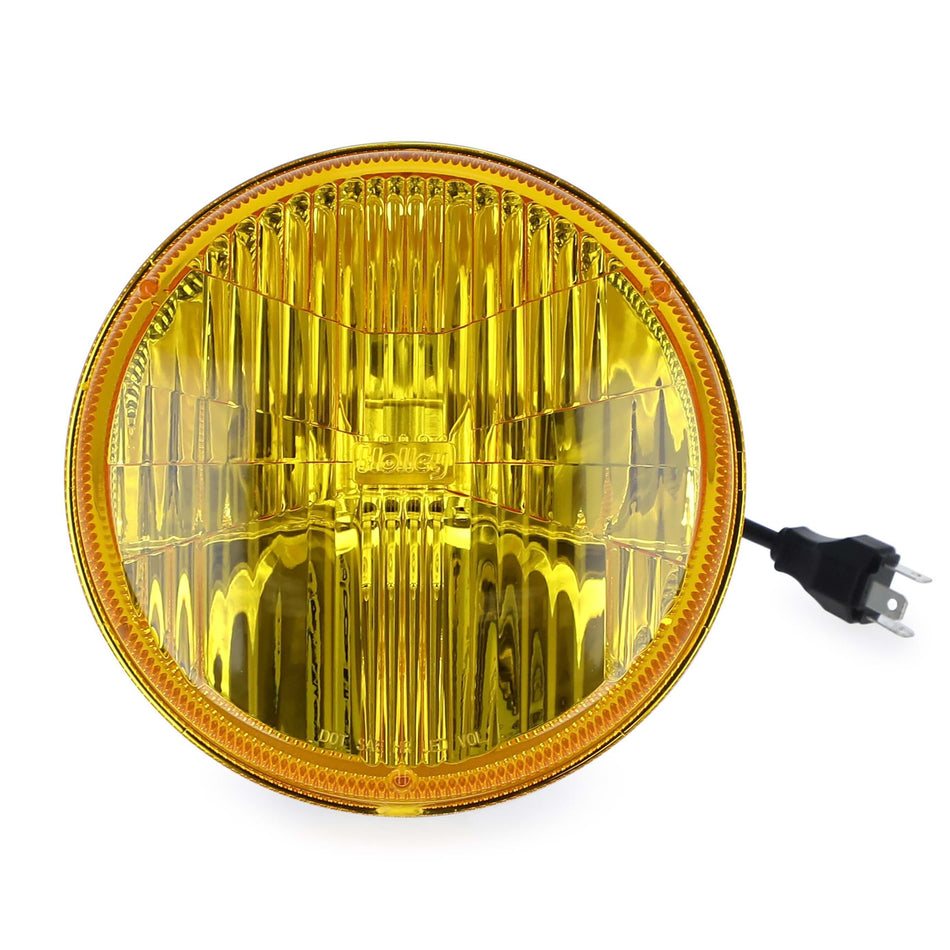 Holley Retrobright Sealed Beam LED Headlight - 7 in OD - Yellow Lens