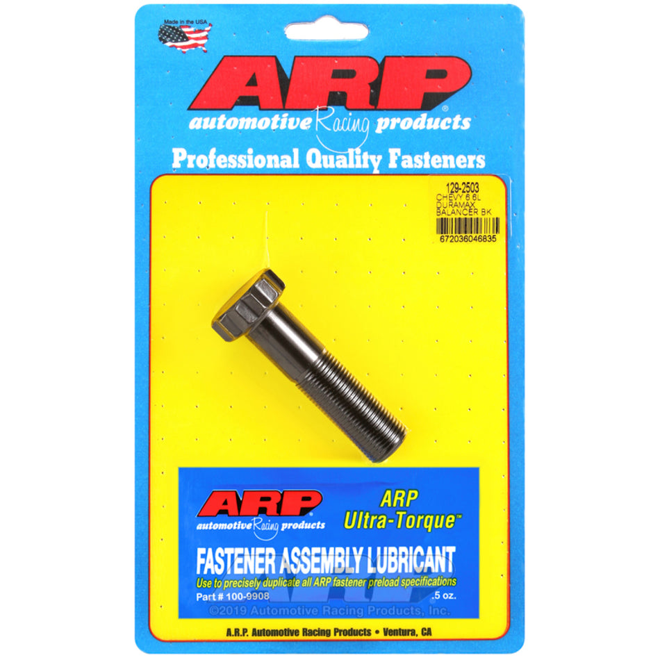 ARP 18 mm x 1.5" Thread Harmonic Balancer Bolt 2.750" Long 27 mm 12 Point Head Chromoly - Black Oxide