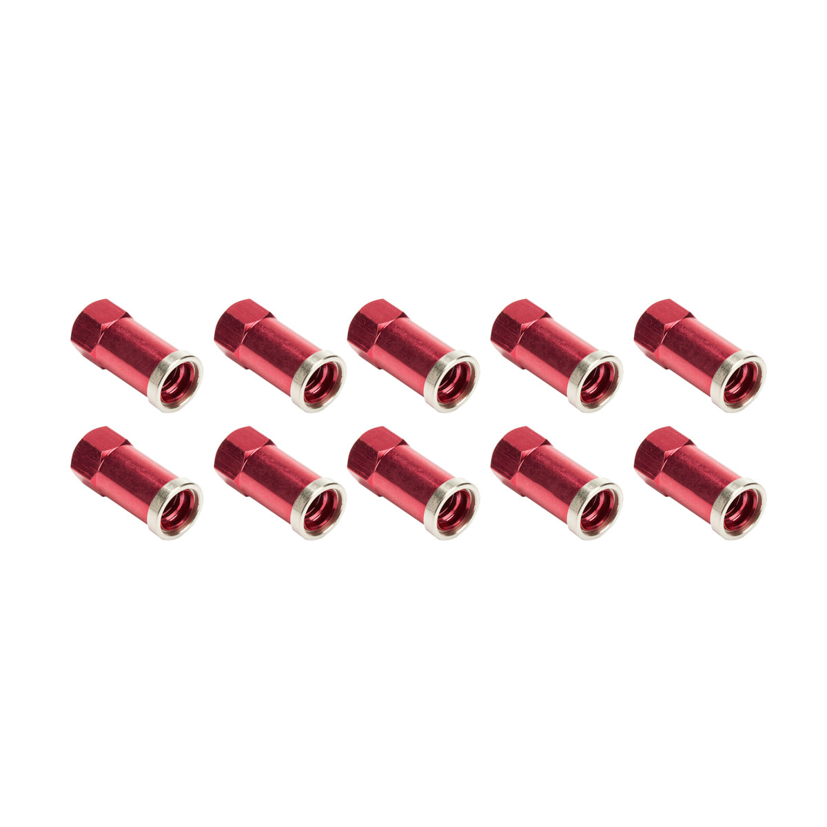 Allstar Performance Quick Change Cover Nuts - Long - Red (Set of 10)