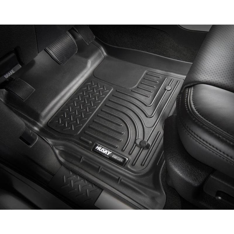 Husky Liners Weatherbeater Floor Liner - Front and 2nd Row - Plastic - Black - Extended Cab