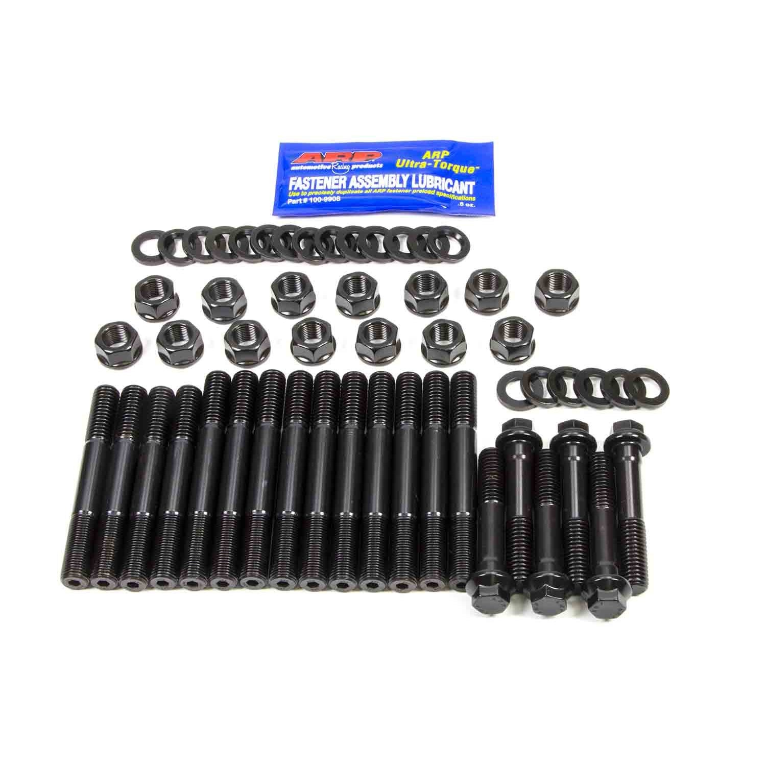 ARP Main Stud Kit - Hex Nuts - 4-Bolt Mains - Chromoly - Black Oxide - Dart Big M - Splayed Cap Bolts - Big Block Chevy