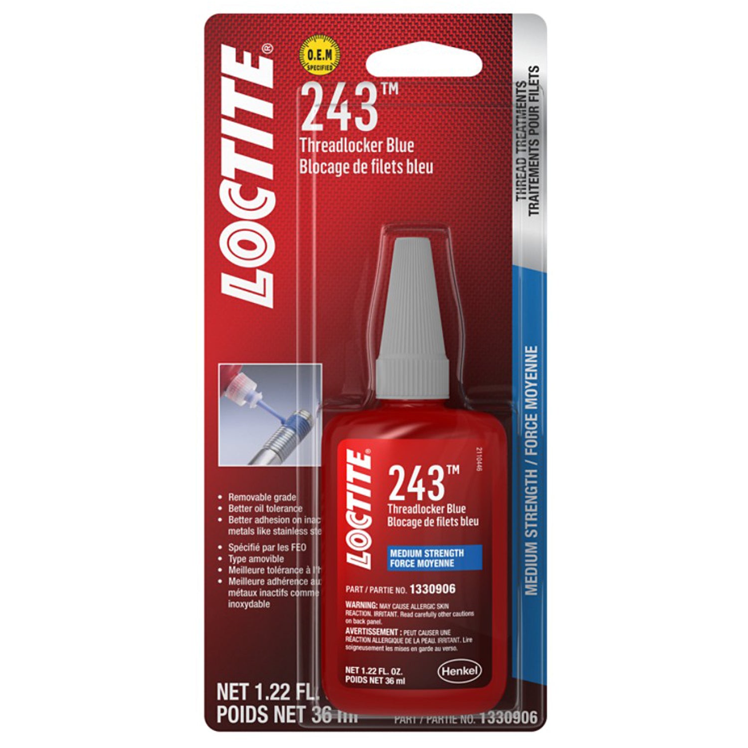 Loctite Blue 243 Thread Locker 36 ml Bottle