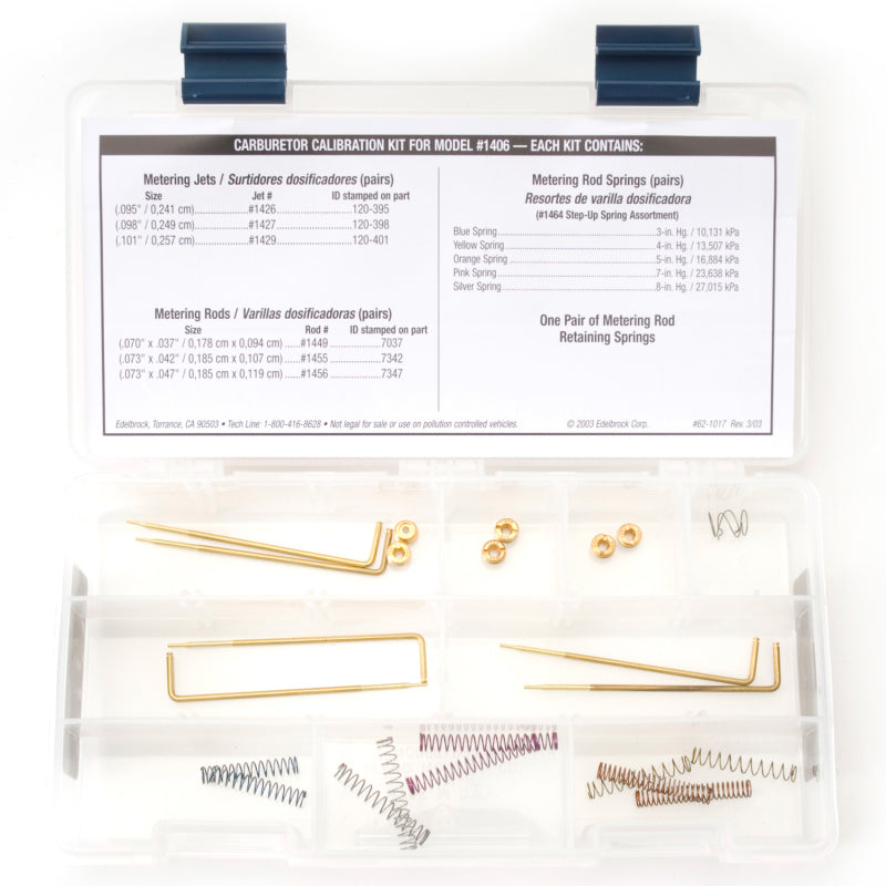 Edelbrock Performer Series Carburetor Calibration Kit - For (1406) Carburetor