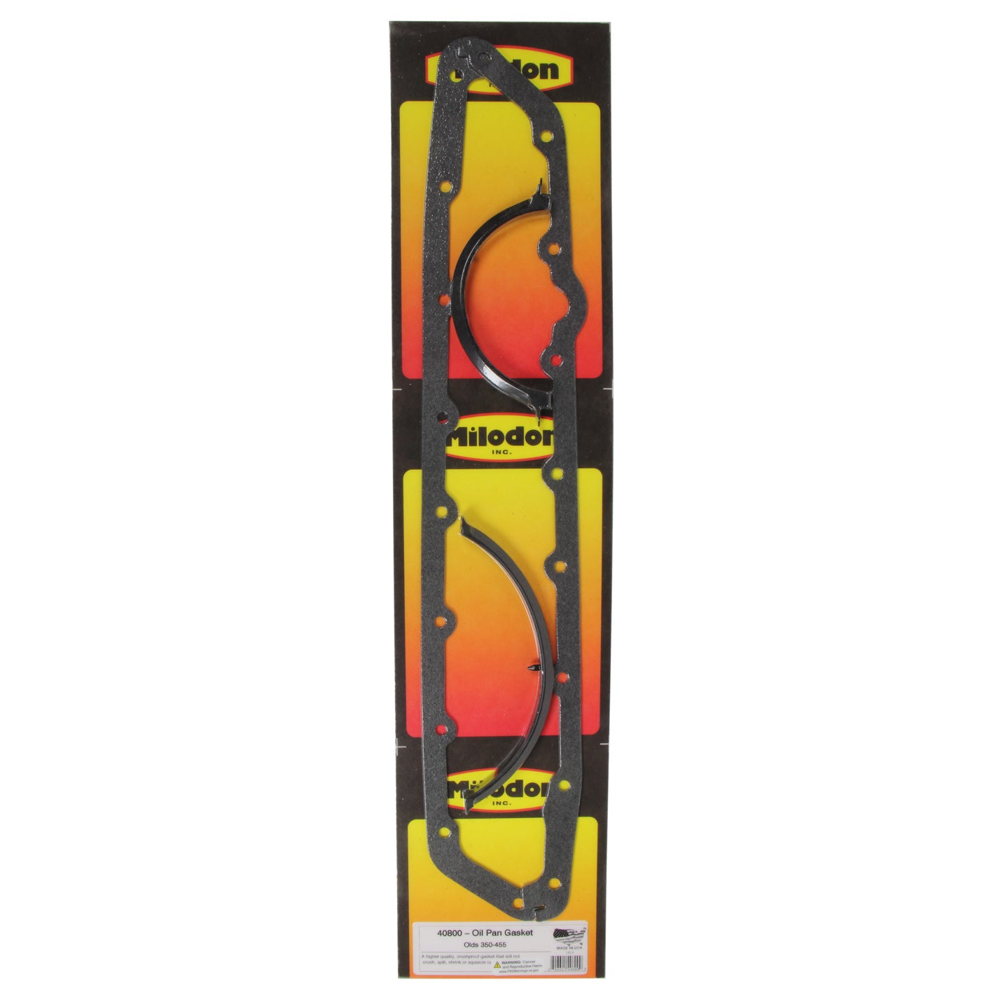 Milodon Oil Pan Gasket - 2 Piece - Rubber - Reusable - Oldsmobile V8