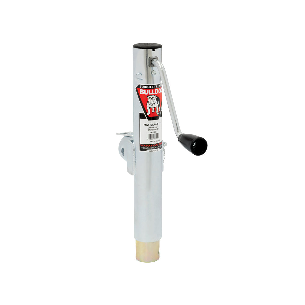 Bulldog Bulldog Trailer Jack - Manual - Sidewind - 10" Of Travel - 2000 lb Capacity - Steel - Gray Paint