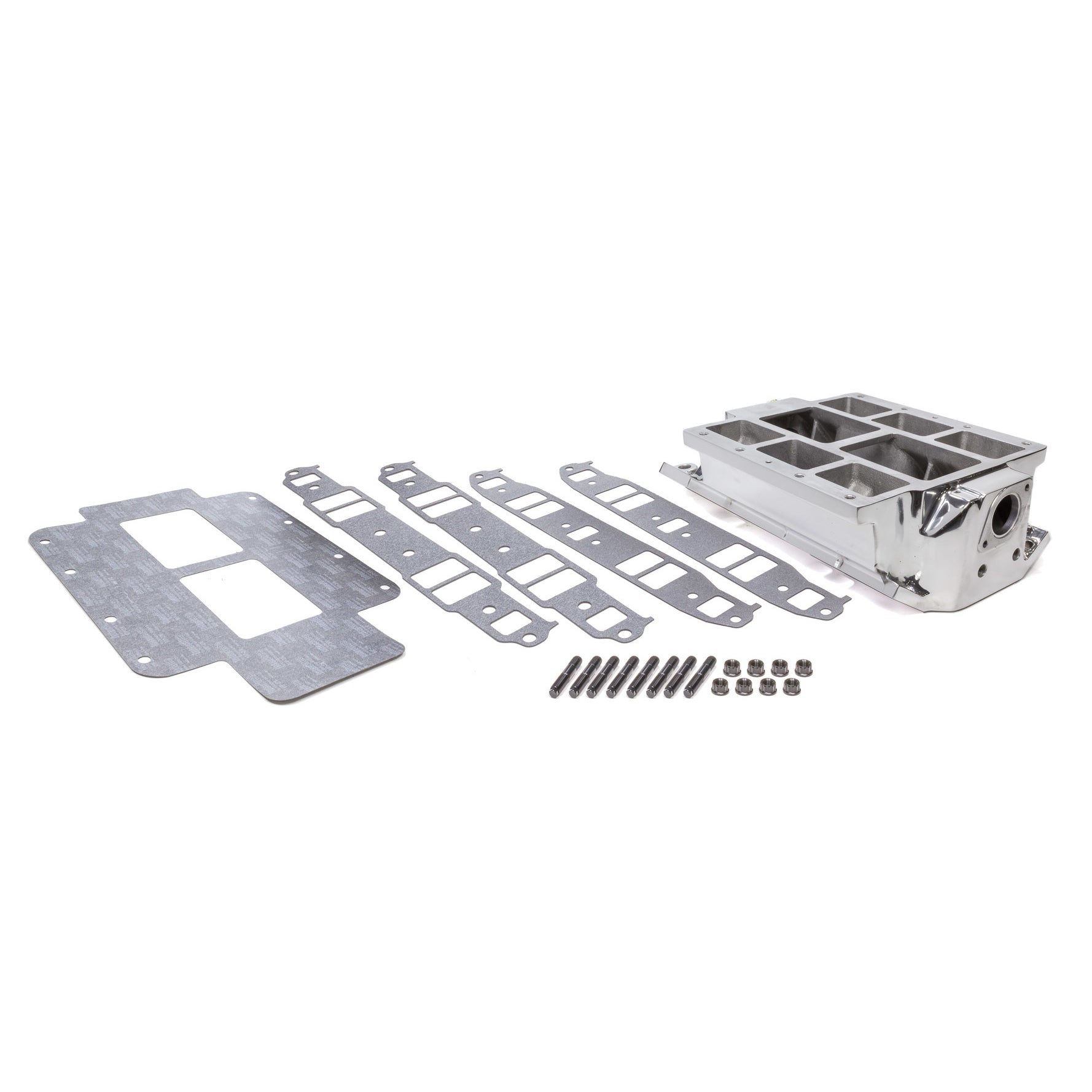 The Blower Shop Supercharger Base Intake Manifold - Aluminum - Polished - Small Block Chevy