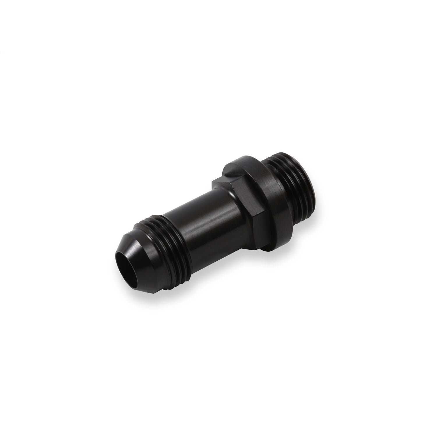 Holley Adapter Fitting - Straight - 8 AN Male to 8 AN Male O-Ring - Aluminum - Black