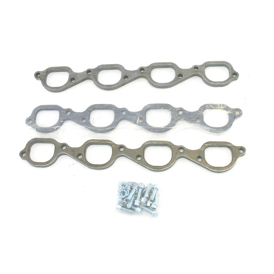 Patriot Exhaust Header Flange - 0.375 in Thick - 2.23 x 1.85 in D Port - Big Block Chevy - Pair