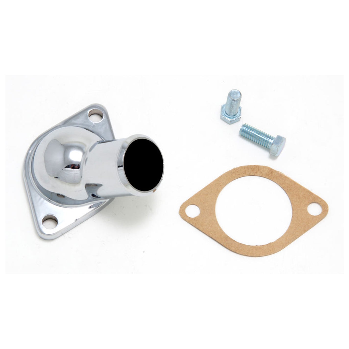 Trans-Dapt 45 Degree Water Neck - 1-1/2 in ID Hose - Chrome - Chevy V8