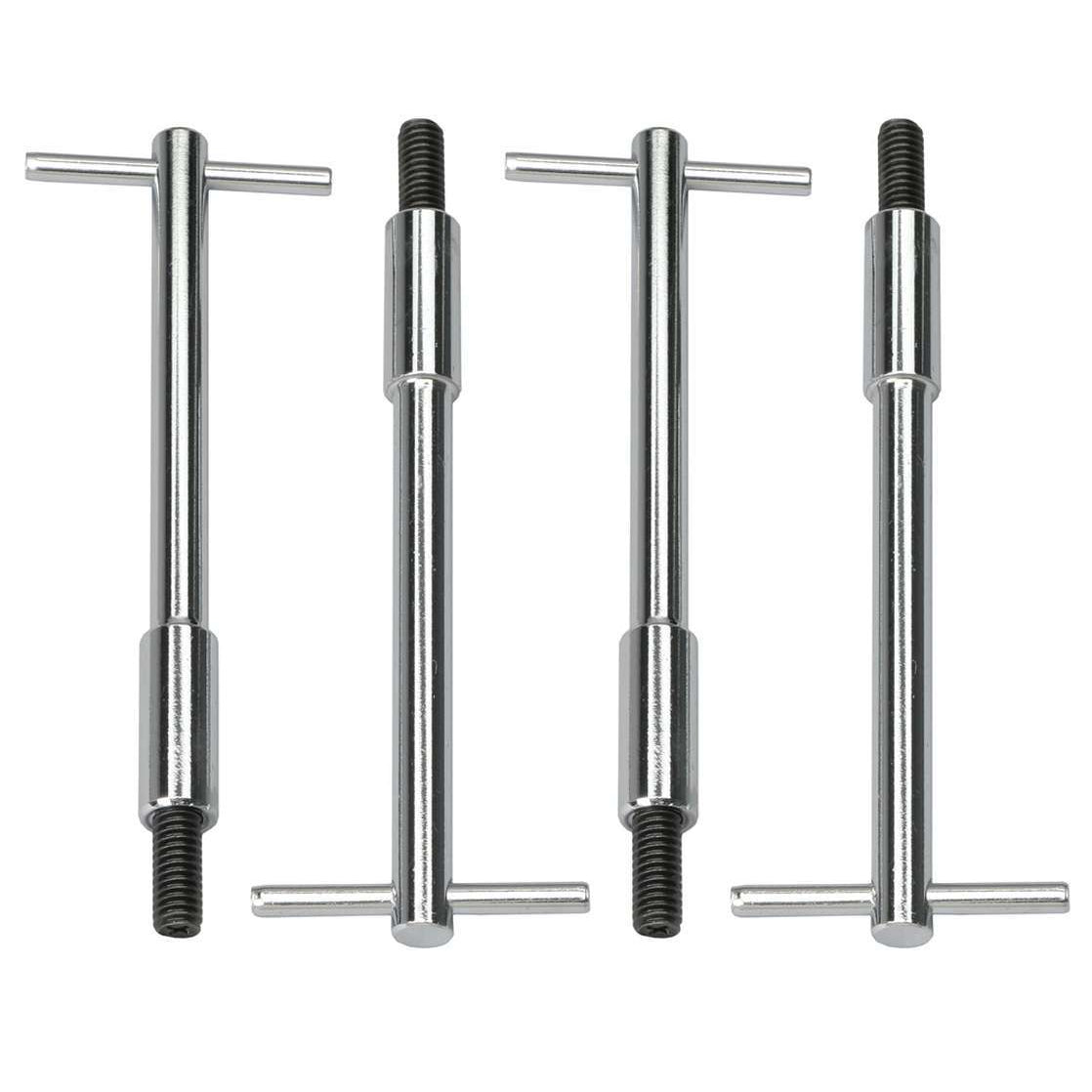 Trans-Dapt Valve Cover Stud - 5/16-18 in Thread - 1.000 in Long - 5-3/8 in Tall T-Bar Wing Nuts - Chrome (Set of 4)