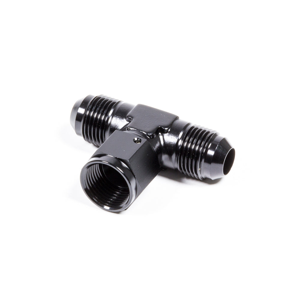 Triple X Race Co. Adapter Tee Fitting 6 AN Male x 6 AN Male x 6 AN Female Swivel Aluminum Black Anodize - Each