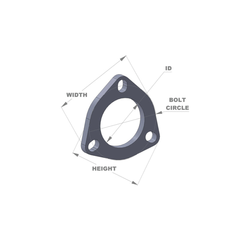 Vibrant Performance 3-Bolt Collector Flange 3/8" Thick 2-1/2" ID Stainless - Set of 5