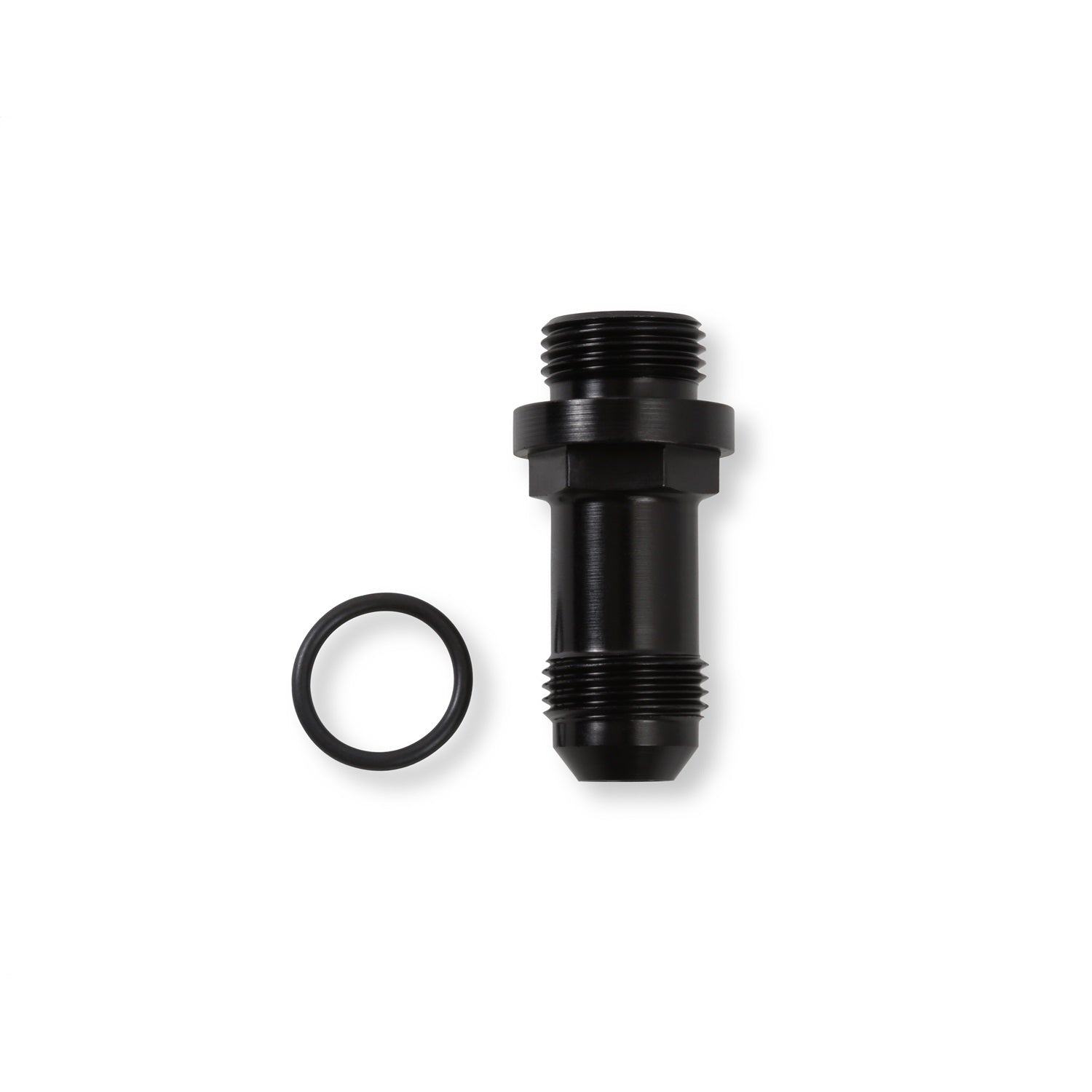 Holley Adapter Fitting - Straight - 8 AN Male to 8 AN Male O-Ring - Aluminum - Black