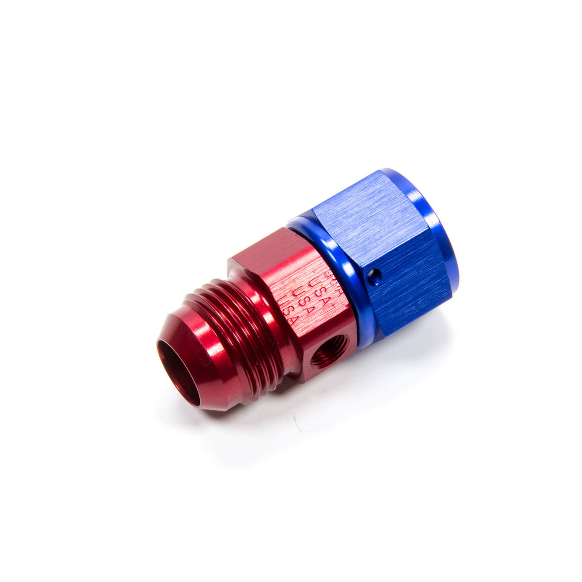 XRP Adapter Fitting Straight 12 AN Male to 12 AN Female Swivel Aluminum - Red/Blue Anodize