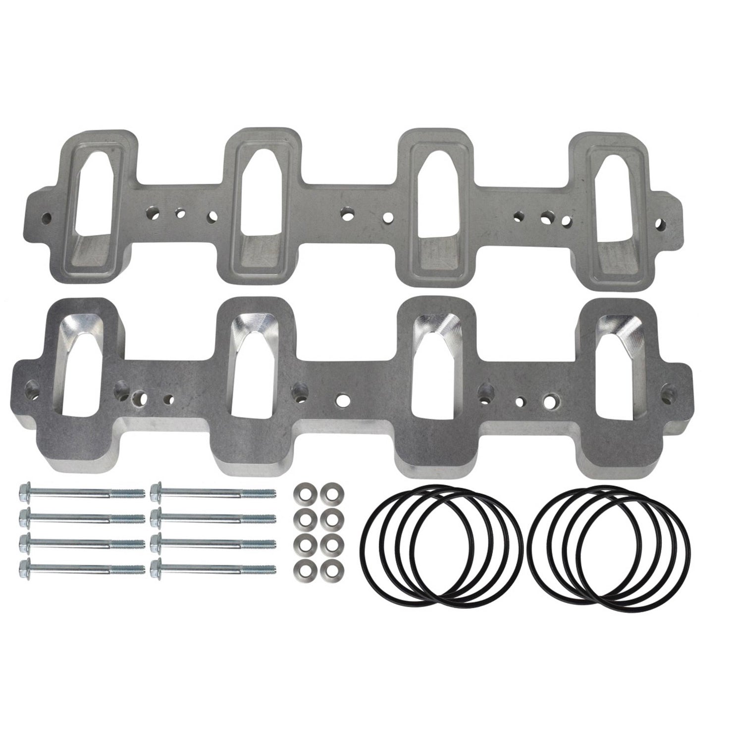 ICT Billet Intake Manifold Spacer - Gaskets/Hardware Included - Rectangle to Cathedral Port - Aluminum - GM LS-Series