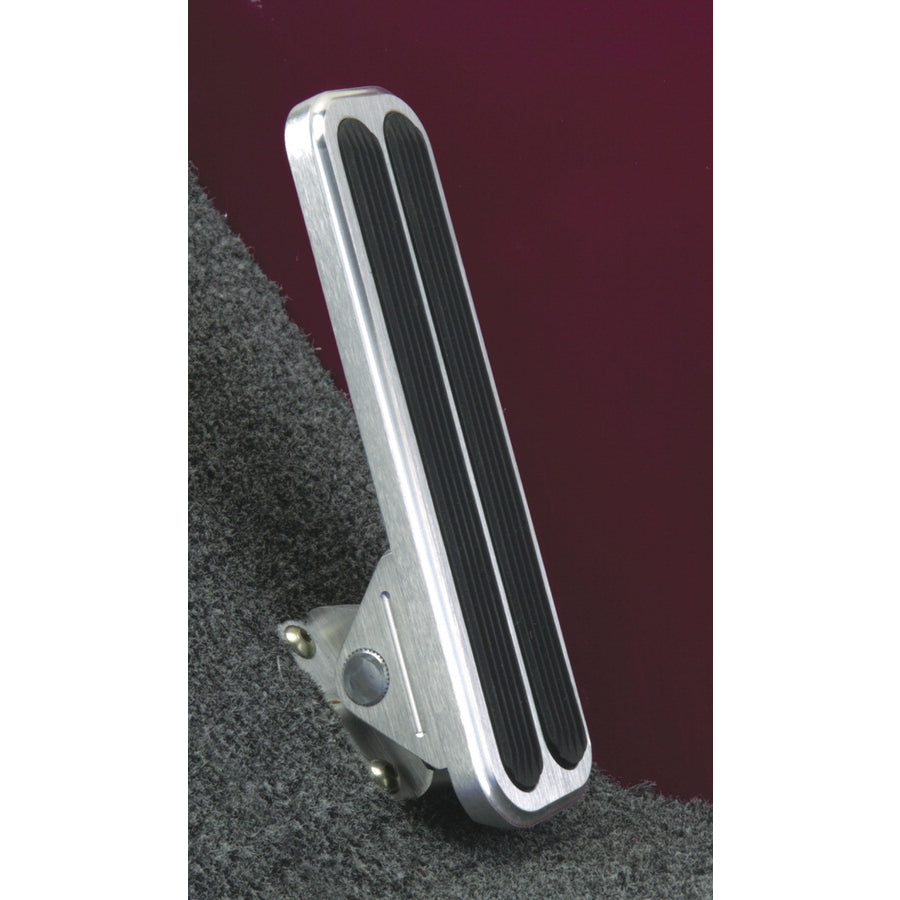 Lokar Eliminator Gas Pedal - Floor Mount - Rubber Pads - Aluminum - Brushed - Universal