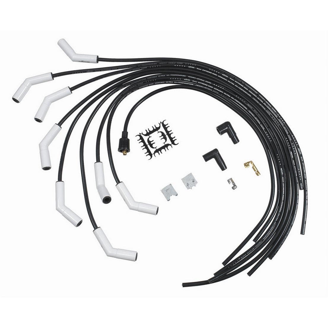 ACCEL Extreme 9000 Ceramic Spiral Core 8 mm Spark Plug Wire Set - Black
