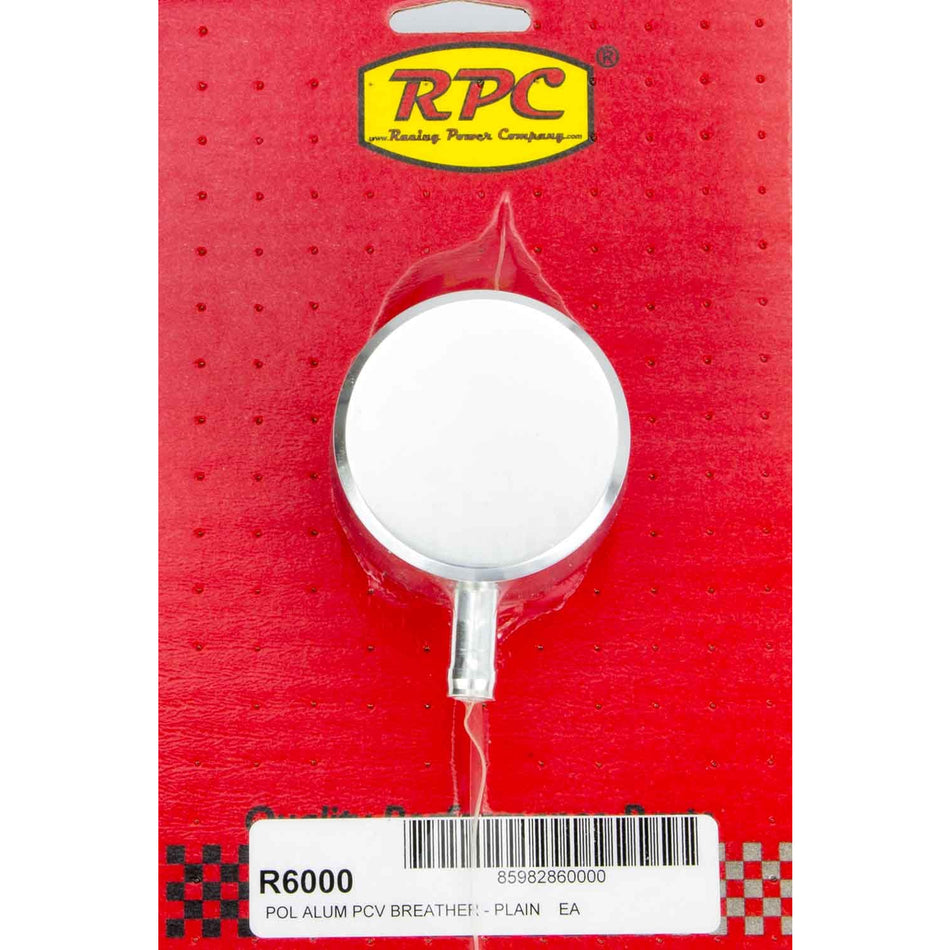 Racing Power Co-Packaged Alum Plain PCV Breather Polished