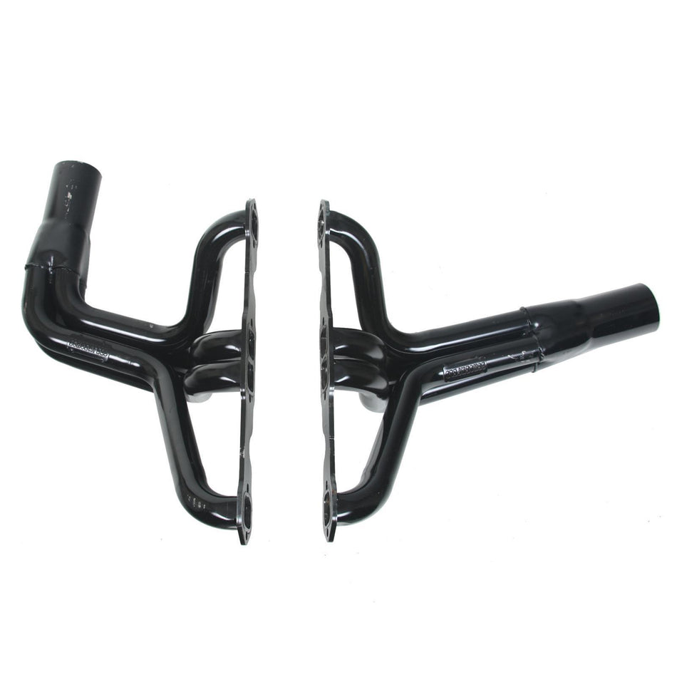 Schoenfeld Long Tube Headers - 1.625 in Primary - 3 in Collector - Black Paint - Small Block Chevy 1155LBCM2 - Pair