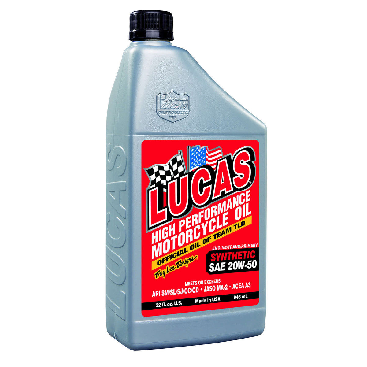 Lucas Oil Products High Performance 20W50 Synthetic Motor Oil - 1 Quart Bottle - Motorcycle - Set of 6