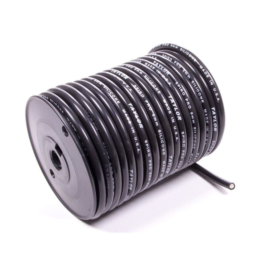 Taylor Spiro-Pro Spiral Core 8 mm Spark Plug Wire - Black - 100 ft Spool