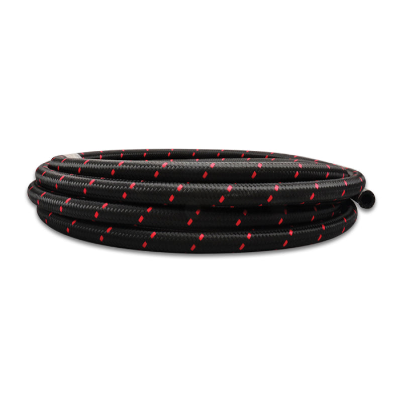 Vibrant Performance 10 Ft. Roll -12 Black Red Nylon Braid Flex Hose