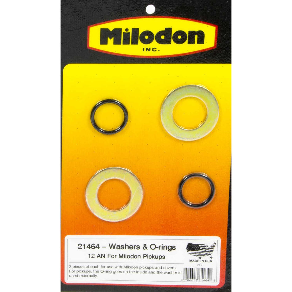 Milodon -12 AN Large Washers & O-Rings (2-Each)