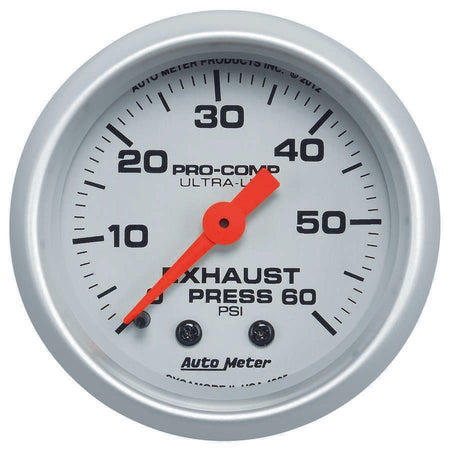 Auto Meter 2-1/16" Exhaust Pressure Gauge - 0-60 PSI - Ultra-Lite