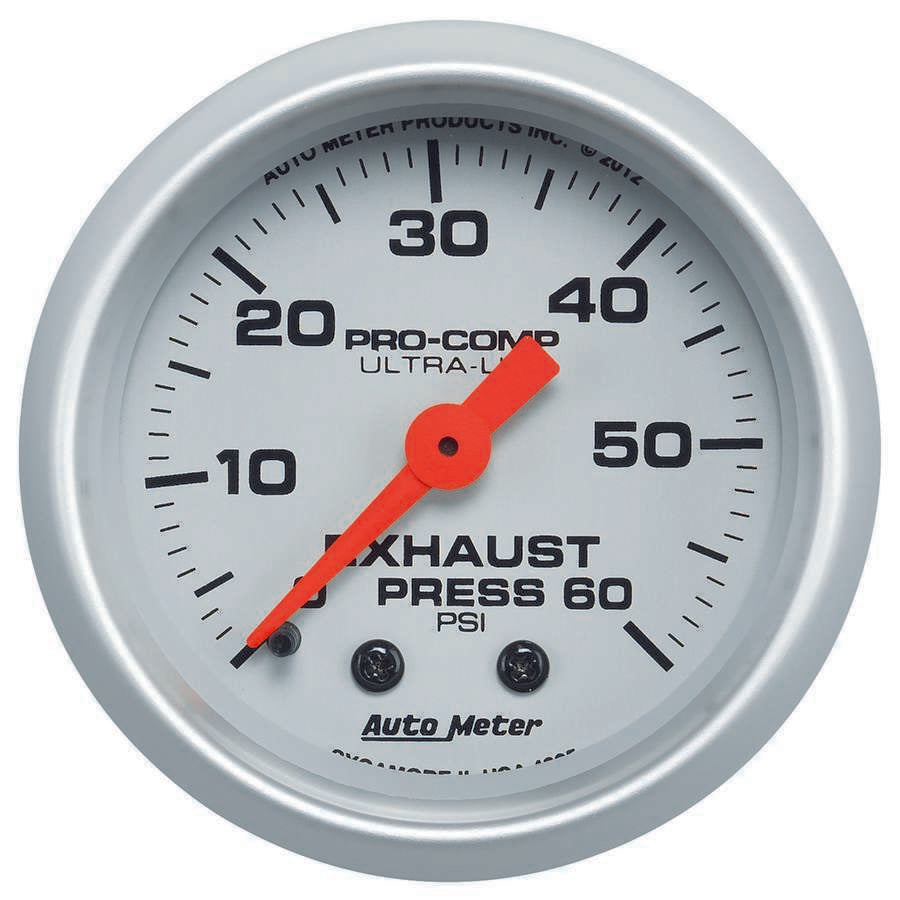 Auto Meter 2-1/16" Exhaust Pressure Gauge - 0-60 PSI - Ultra-Lite