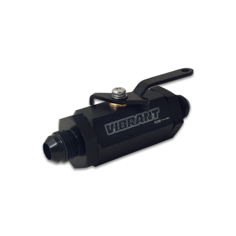Vibrant Performance Shut Off Valve - 10 AN Male Inlet to 10 AN Male Outlet - Black