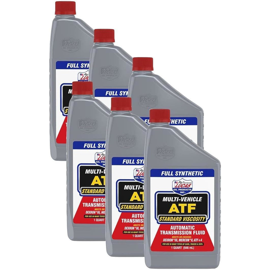 Lucas Oil Products Multi-Vehicle Transmission Fluid ATF Conventional 1 qt - Set of 6