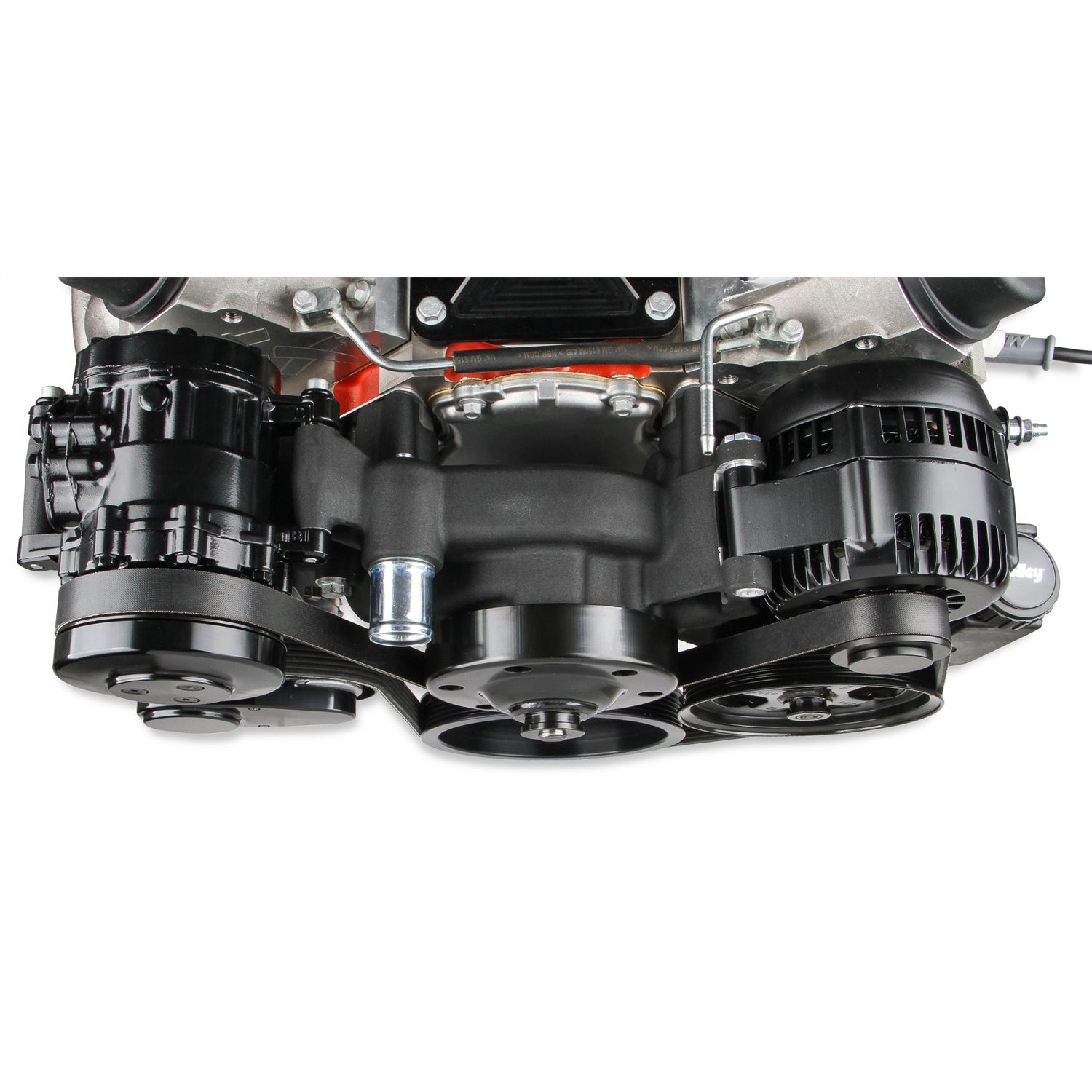 Holley 6 Rib Serpentine Pulley Kit - Cast Aluminum - Black - GM LS-Series