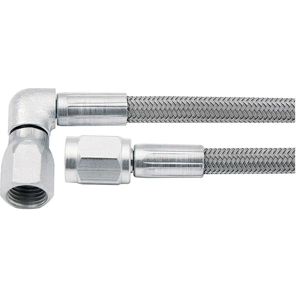 Allstar Performance 15" #3 Braided Stainless Steel Line w/ -3 Straight End / -3 90 End (5 Pack)