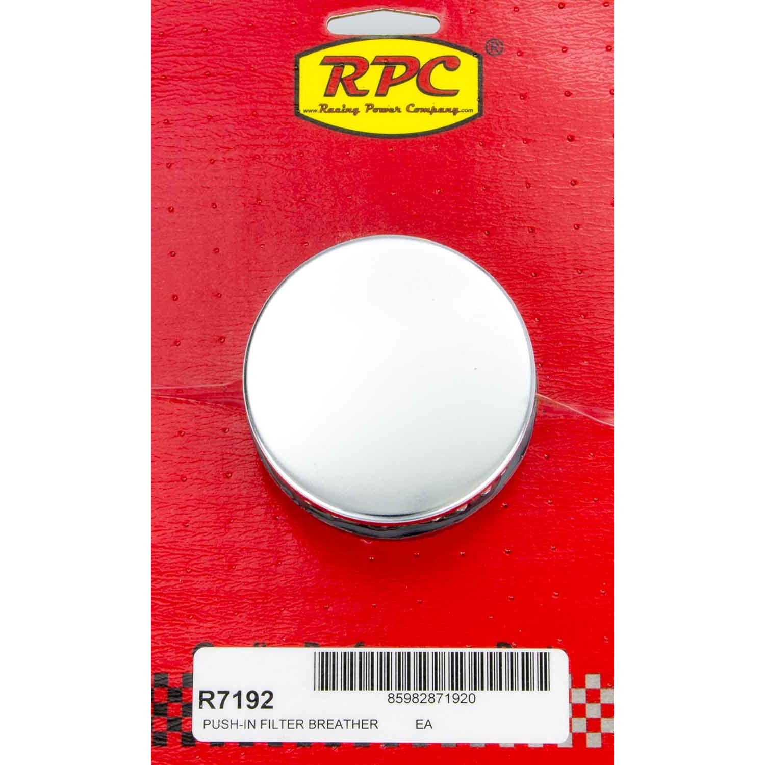 Racing Power Co-Packaged Chrome Push In Breather w/o Shield 2in Tall Each