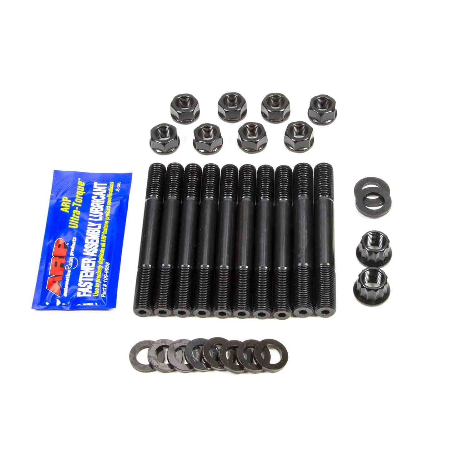 ARP Main Stud Kit - Hex Nuts - 2-Bolt Mains - Chromoly - Black Oxide - Pontiac V8