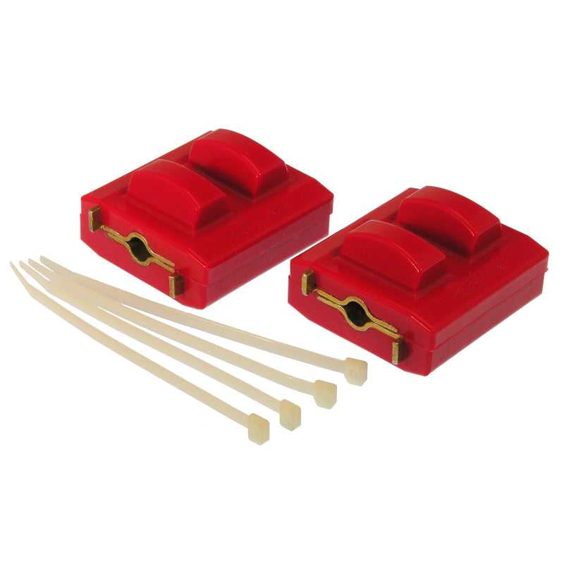 Prothane Small Clam Shell Engine Mount Insert - Chevrolet (Early) - Red - (Sold In Pairs)