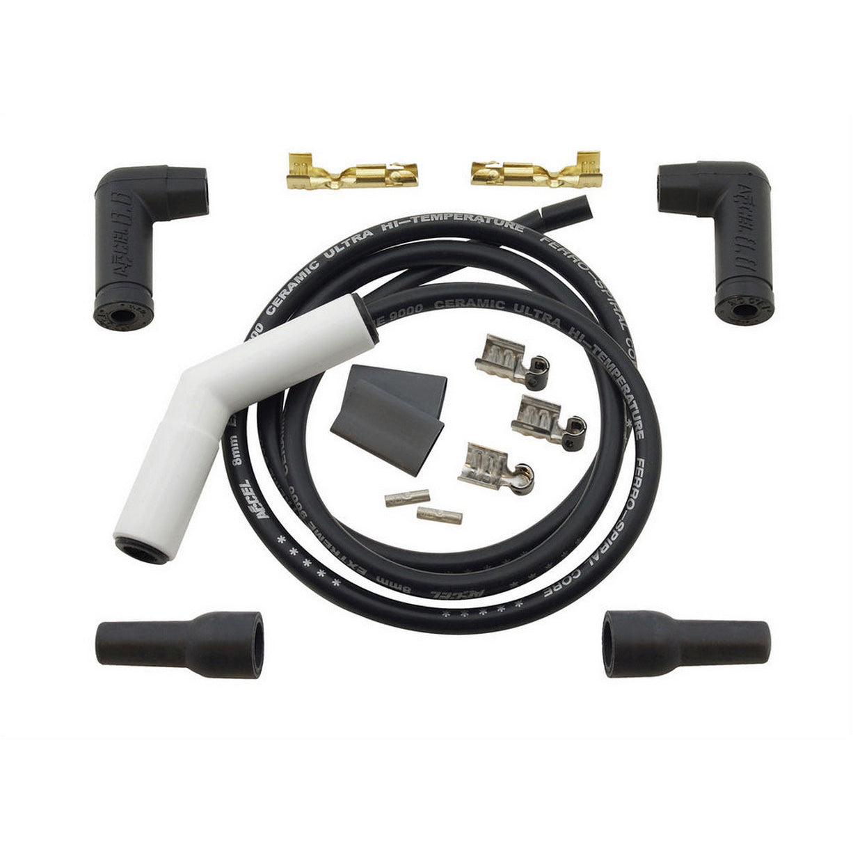 ACCEL Extreme 9000 Ceramic Spiral core 8 mm Spark Plug Wire Repair Kit - Black