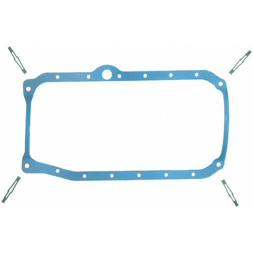 Fel-Pro 1-Piece Oil Pan Gasket - Steel Core Silicone Rubber - GM V6