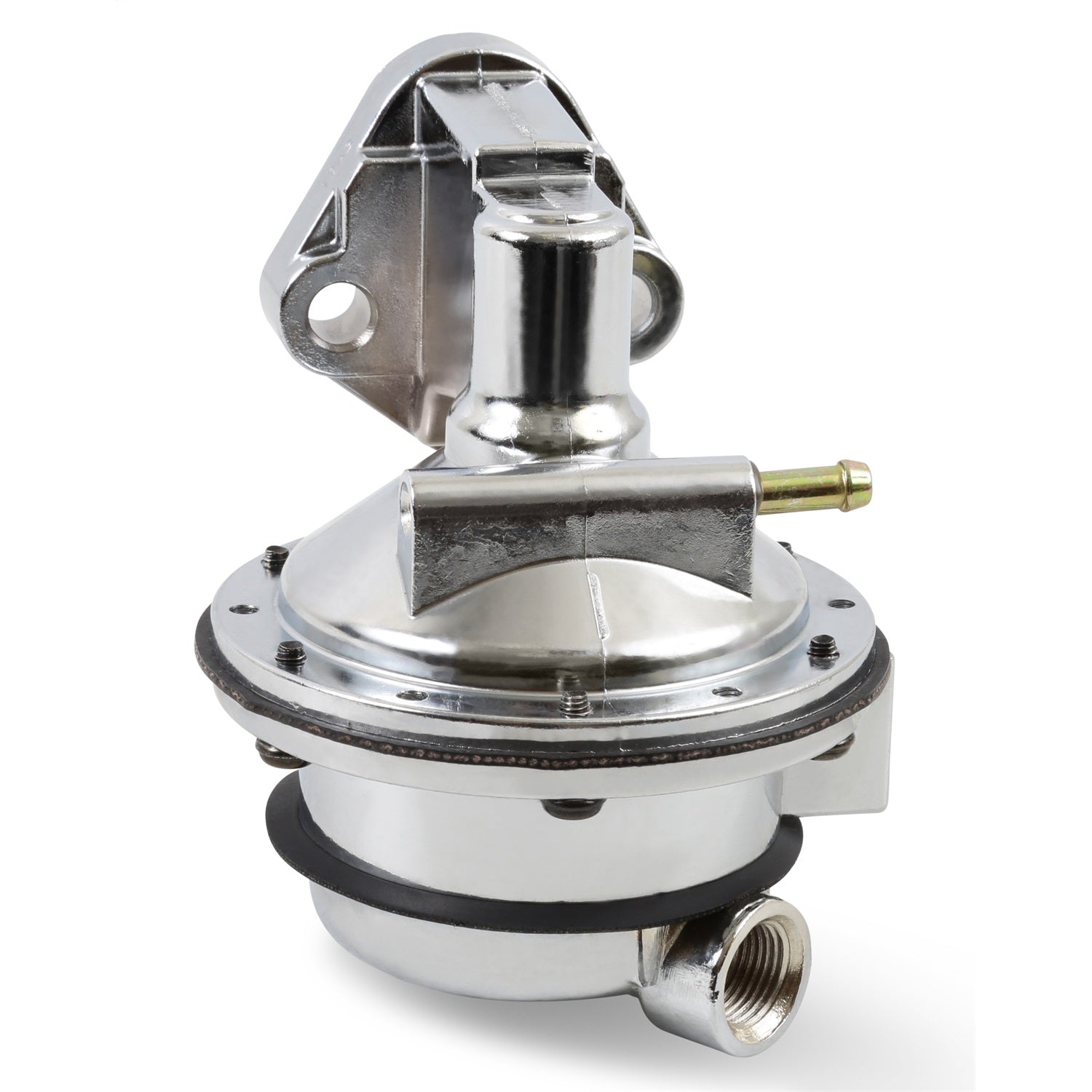 Holley Marine Mechanical Fuel Pump - 110 gph - 6.5-8 psi - 3/8 in NPT Female Inlet / Outlet - Polished - Small Block Chevy