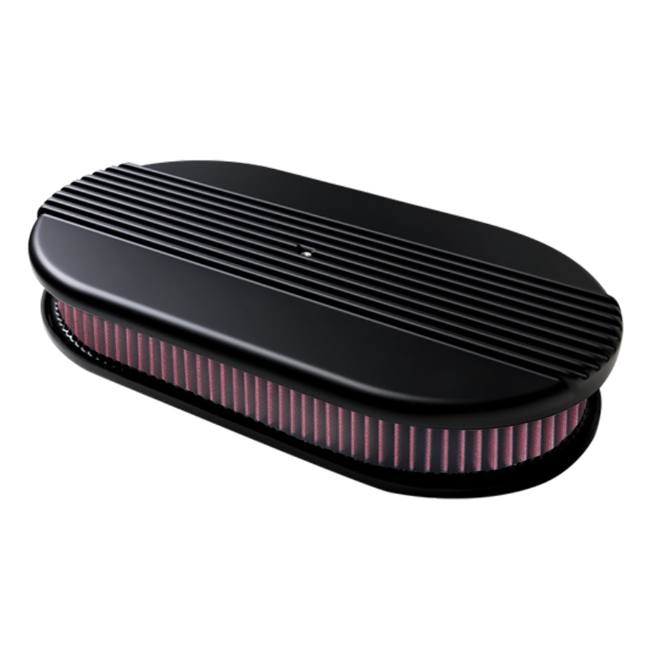 Billet Specialties Air Cleaner Dual Quad Ribbed Black