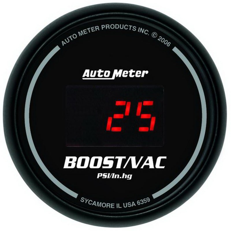 Auto Meter Sport-Comp Digital Boost/Vacuum Gauge - 2-1/16 in.