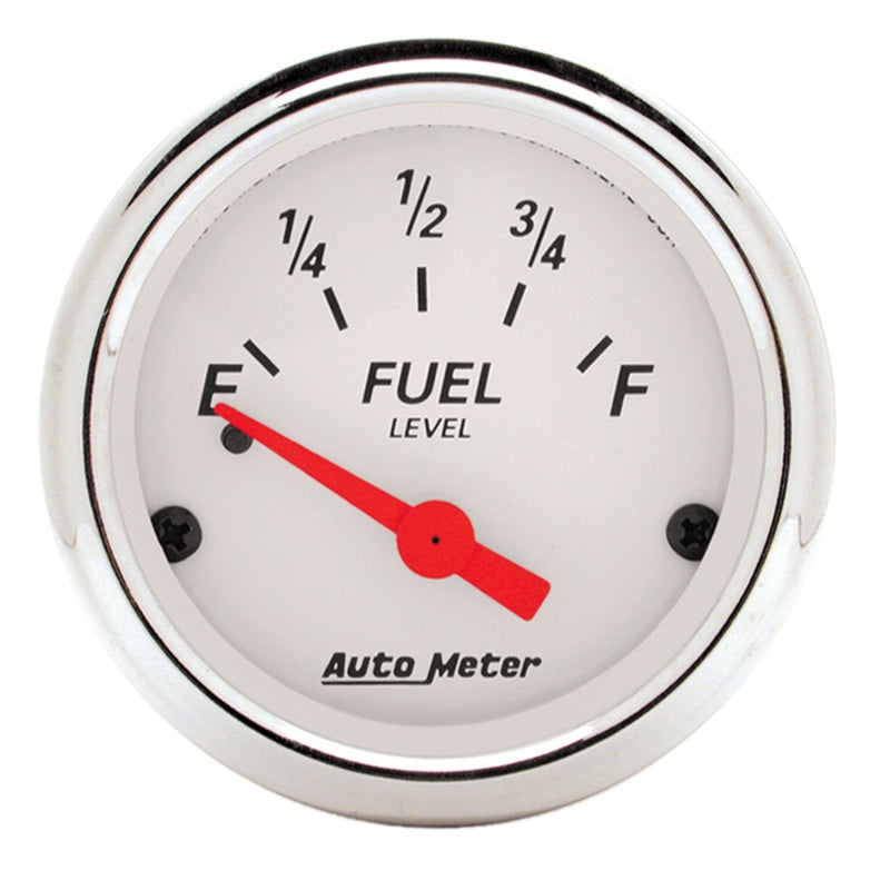 Auto Meter 2-1/16" Artic White Fuel Gauge - 0-30 Ohms