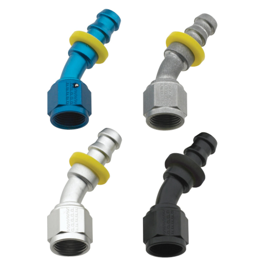 Fragola Series 8000 Push-Lite 30° Race Hose End - Black -16 AN