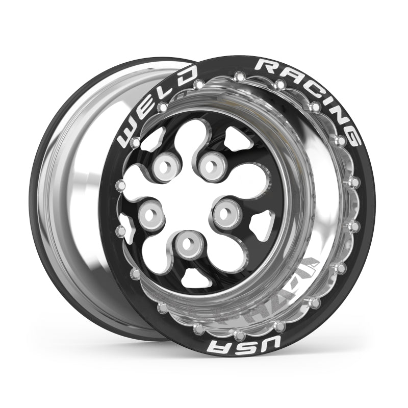 Weld Alpha-1 Wheel - 15 x 12 in - 3.000 in Backspace - 5 x 4.75 in Bolt Pattern - Beadlock - Black